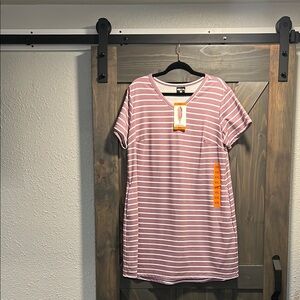 Striped Pink Casual Dress
